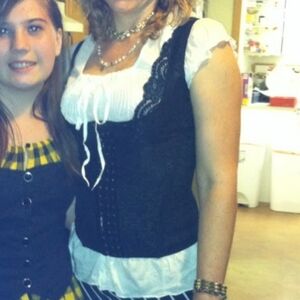 Black Corset. Halloween costume female Corset Showgirl Old Wild West.